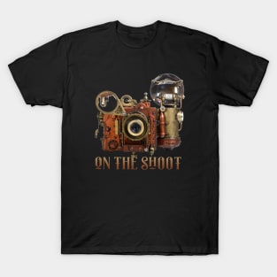 Vintage Retro Flashbulb Steampunk Camera Photography Lovers T-Shirt